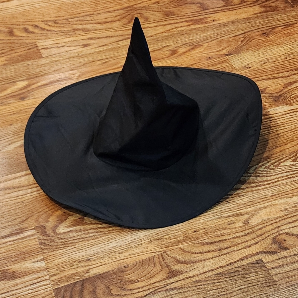 Black Witch Hat with Wire Brim